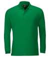 11353 Winter II SOL'S Winter II Long Sleeve Cotton Piqué Polo Shirt Kelly Green colour image